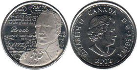  moneda canadiense conmemorativa 25 centavos 2012