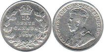 moneda canadian old moneda 10 centavos 1929