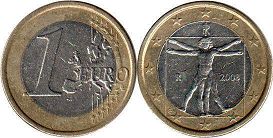 moneda Italia 1 euro 2008