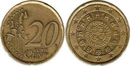 moneda Portugal 20 euro cent 2002