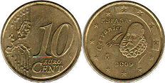moneda España 10 euro cent 2009