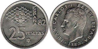 moneda España 25 pesetas 1980