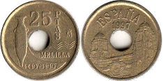 moneda España 25 pesetas 1997