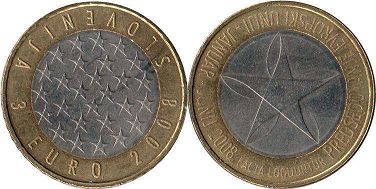 moneda Eslovenia 3 euro 2008