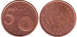 moneda Eslovenia 5 euro cent 2007