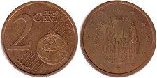 moneda España 2 euro cent 2013
