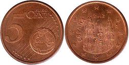 moneda España 5 euro cent 2012
