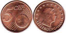 moneda Luxemburgo 5 euro cent 2002