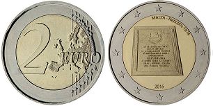 moneda Malta 2 euro 2015