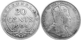 moneda Terranova 20 cents 1904