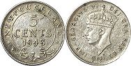 moneda Terranova 5 centavos 1945