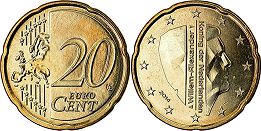 moneda Países Bajos 20 euro cent 2014