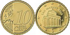 moneda San Marino 10 euro cent 2008