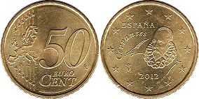 moneda España 50 euro cent 2012