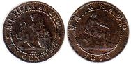moneda España 1 centimo 1870