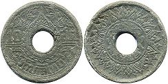 moneda Thailand 10 satang 1944