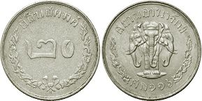 moneda Siam Thailand 20 satang 1897