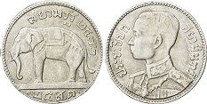 moneda Thailand Siam 25 satang 1929