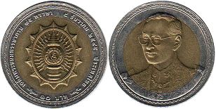 moneda Thailand 10 bath 2002