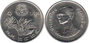moneda Thailand 1 baht 1982