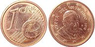 moneda Vaticano 1 euro cent 2010