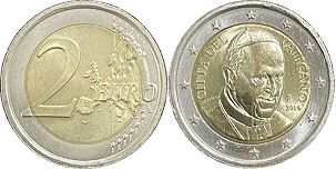 moneda Vaticano 2 euro 2014