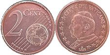 moneda Vaticano 2 euro cent 2005