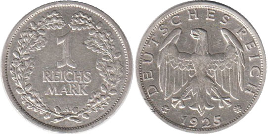 Moneda República de Weimar1 mark 1925