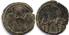 moneda bizantina Isaac II tetarteron