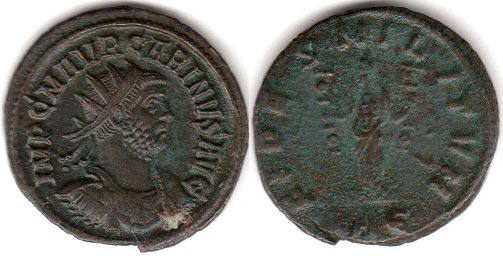 moneda Imperio Romano Carinus antoninianus