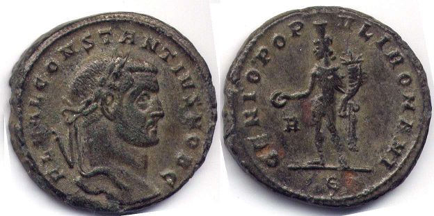 moneda Imperio Romano Constantius Chlorus follis