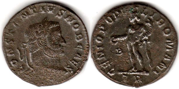 moneda Imperio Romano Constantius Chlorus follis