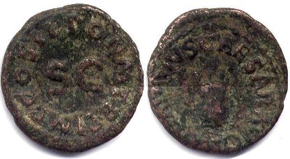 moneda Imperio Romano Tiberius Cuadrante 