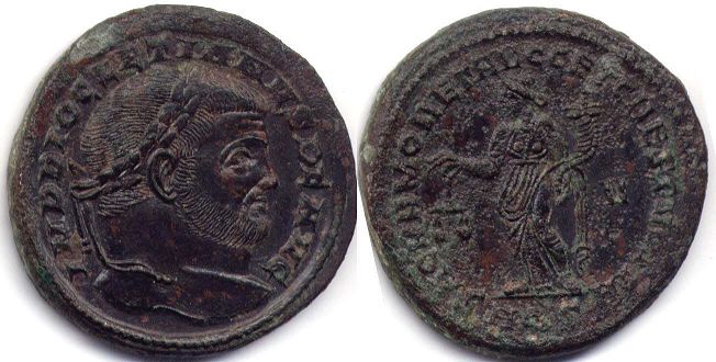 moneda Imperio Romano Diocletian follis