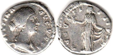 moneda Imperio Romano Faustina II denario
