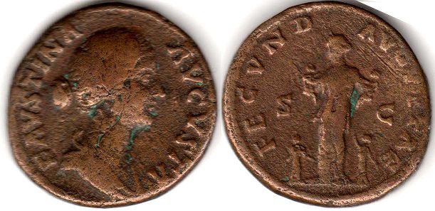 moneda Imperio Romano Faustina IIas