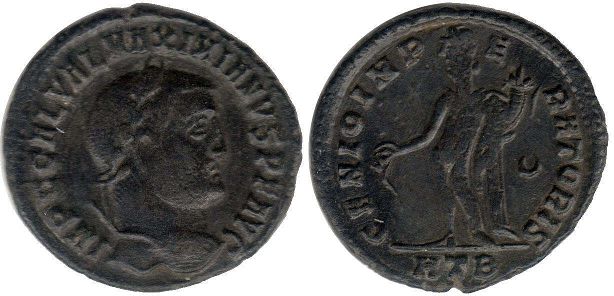 moneda Imperio Romano Galerio follis