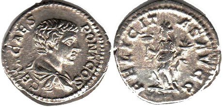 moneda Imperio Romano Geta denario