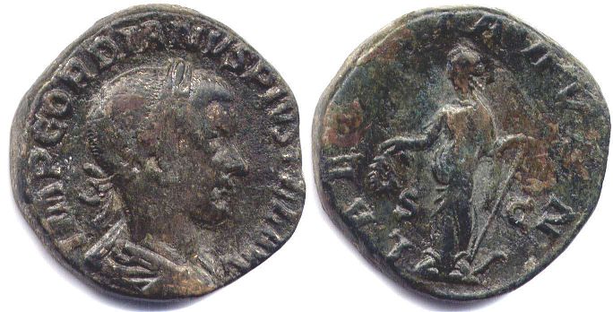 moneda Imperio Romano Gordian III Sestertius