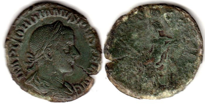 moneda Imperio Romano Gordian III Sestertius