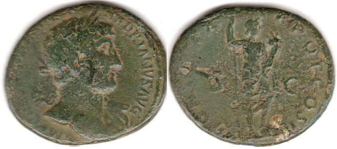 moneda Imperio Romano Hadrian As 