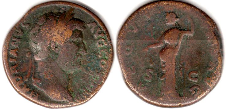 moneda Imperio Romano Hadrian Sestercio 