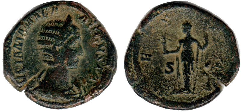 moneda Imperio Romano Julia Mamaea Sestercio 