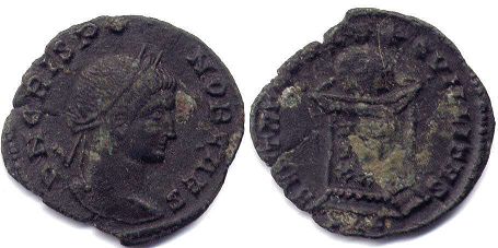 moneda Imperio Romano Crispus