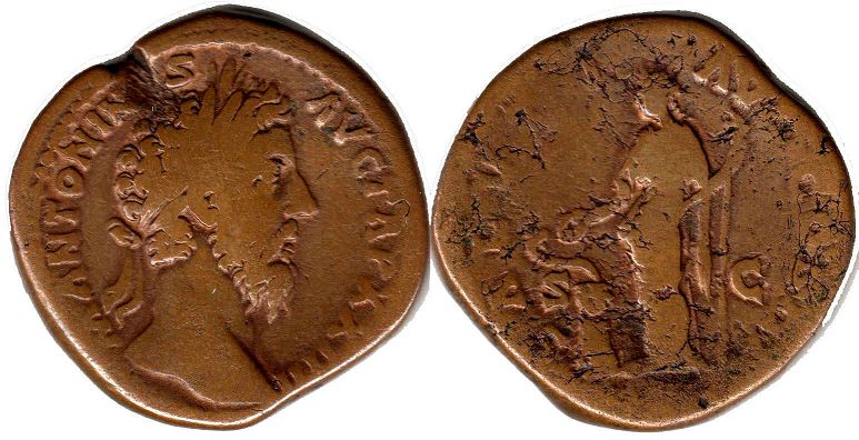 moneda Imperio Romano Marcus Aurelius Sestertius
