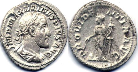 moneda Imperio Romano Maximinus I Thrax denario