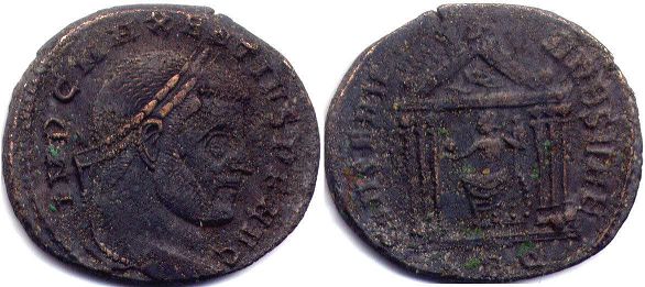 moneda Imperio Romano Maxentius follis