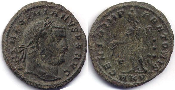moneda Imperio Romano Galerio follis
