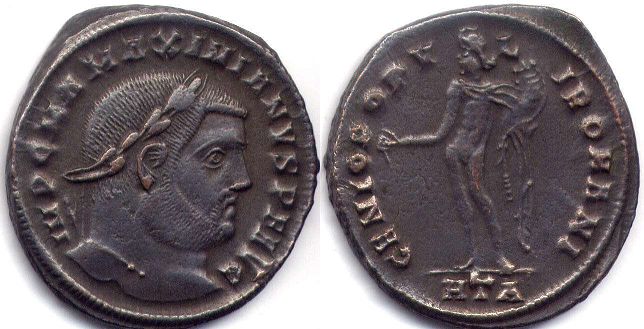 moneda Imperio Romano Maximian follis