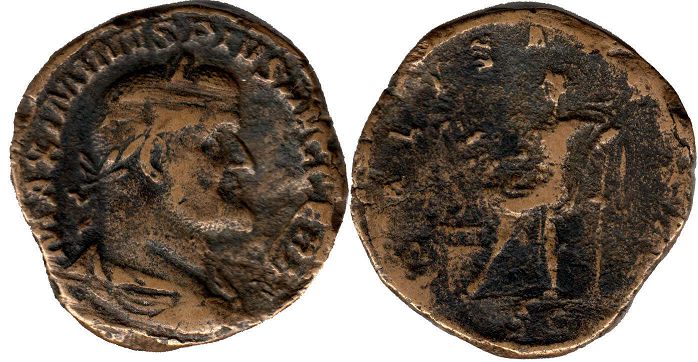 moneda Imperio Romano Maximinus I Thrax Sestertius
